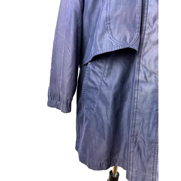 Vintage 80's Navy Blue Rainshedder Jacket, Women's Size 14W - Picture 9 of 13